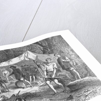Settlers Gathering Wood by Anonymous