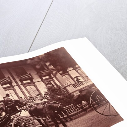 Vacationers and Coach Outside Fort William Henry Hotel by Anonymous