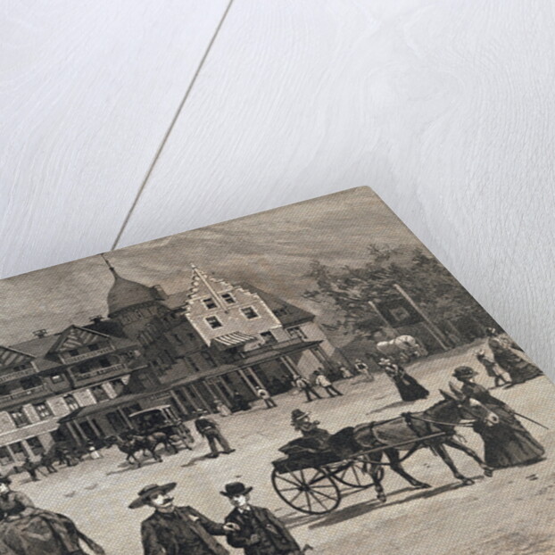 Illustration of Colorado Springs Settlers During Daily Routines by Anonymous