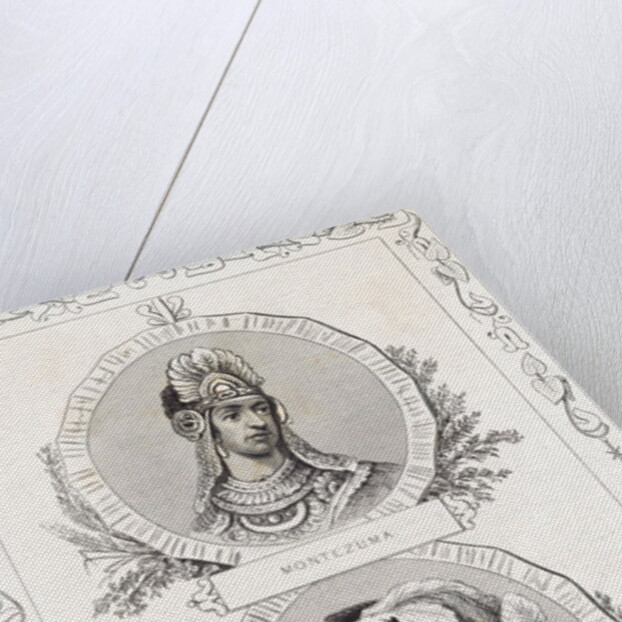 Portraits of Montezuma and Cortez in Costumes by Anonymous