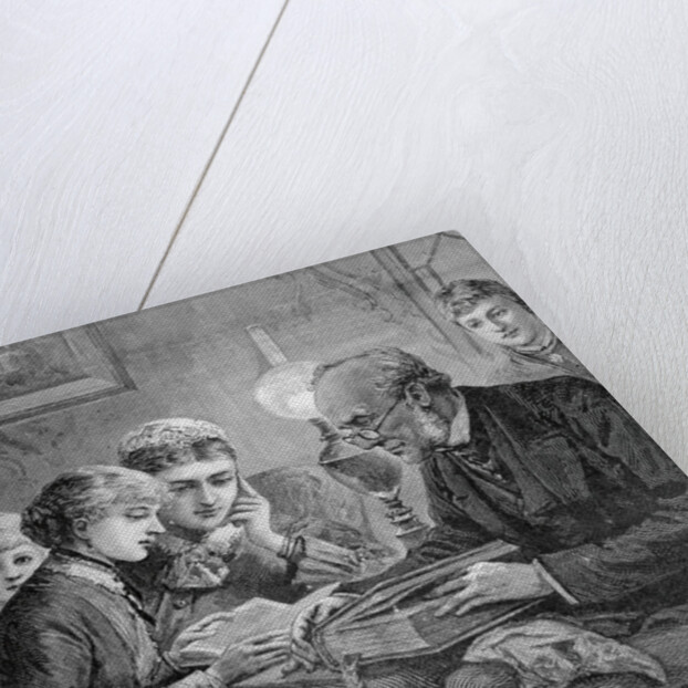 People Reading Together at Table by Anonymous