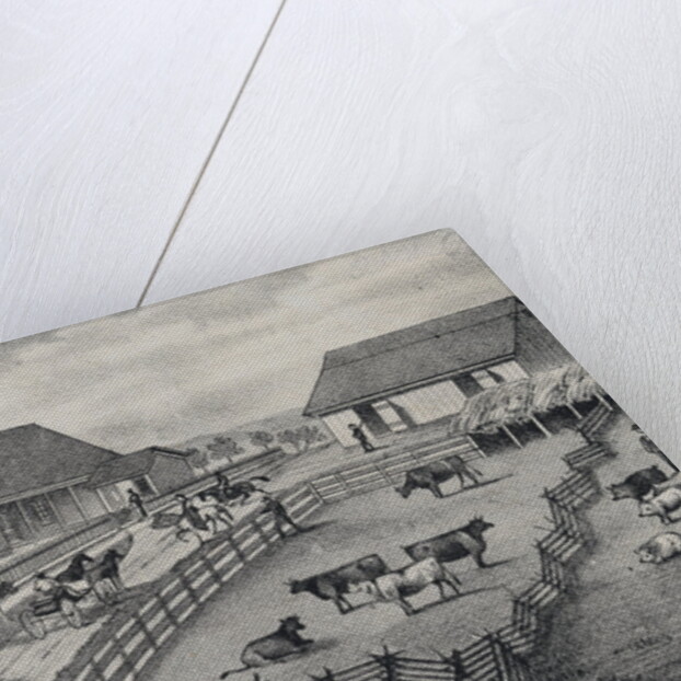 Farm Scene with Farm Animals by Anonymous