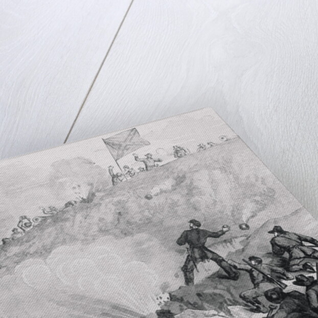 Soldiers Throwing Hand Grenades by Anonymous