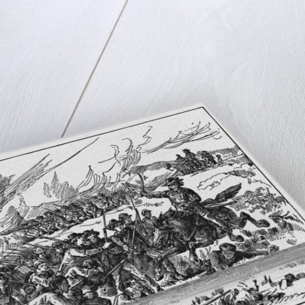 Stonewall Jackson in Battle Scene "Standing Like A Stone Wall" by Anonymous