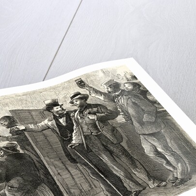 Illustration of Men Drinking in Bar by Anonymous