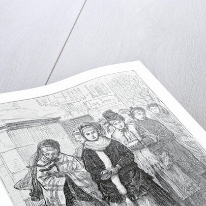 Drawing of Women Crusaders Marching in Street by Anonymous