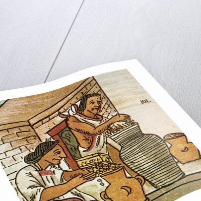 Illustration of Aztecs Storing Amaranth from the Florentine Codex by Anonymous