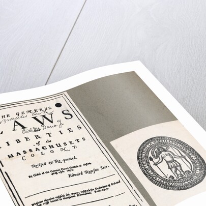 The General Laws and Liberties of the Massachusetts Colony by Anonymous