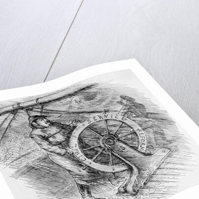 Cartoon of President Grover Cleveland on Ship by Anonymous