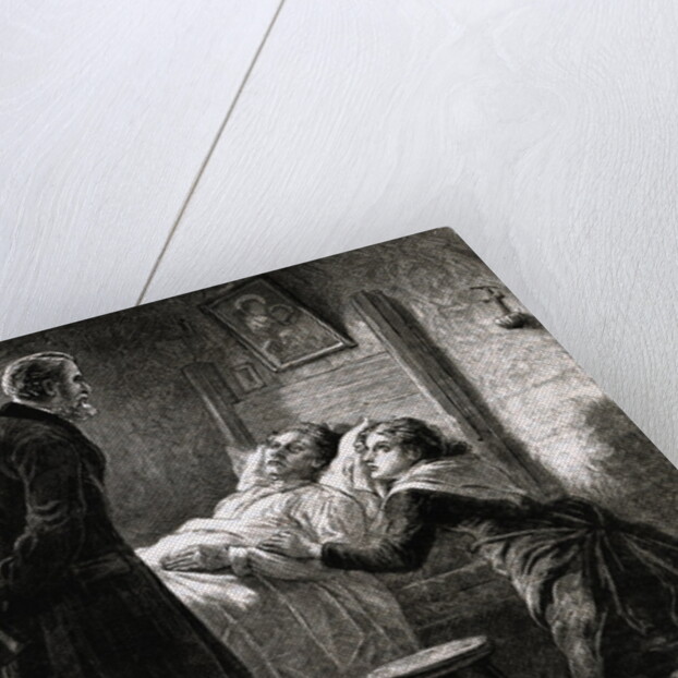 Men Visiting Sick Woman by Anonymous