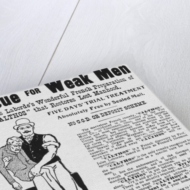 Advertisement for Product Which Helps Weak Men by Anonymous