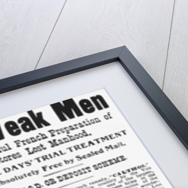 Advertisement for Product Which Helps Weak Men by Anonymous