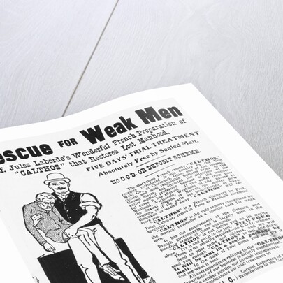 Advertisement for Product Which Helps Weak Men by Anonymous