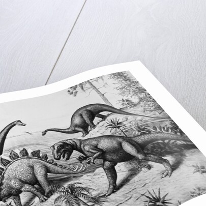 Painting of Dinosaurs by Ernest Untermann