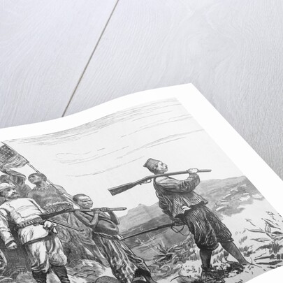 Illustration of Sir Henry Morton Stanley and His Party Crossing Terrain by Anonymous
