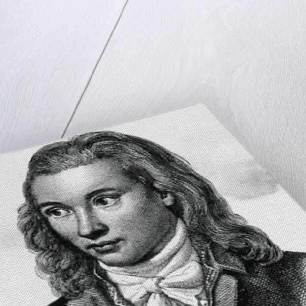 Illustrated Portrait of Poet Friedrich Leopold Von Hardenberg by Anonymous