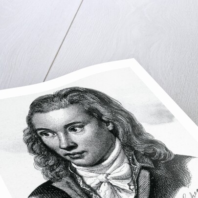 Illustrated Portrait of Poet Friedrich Leopold Von Hardenberg by Anonymous