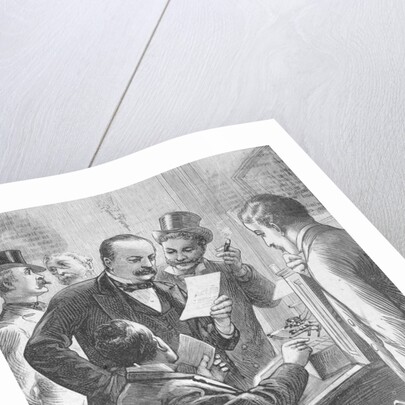 Drawing Depicting Grover Cleveland and Officials Examining Ballot Results by Anonymous