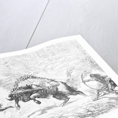 Prehistoric Men Hunting Oxen by Anonymous