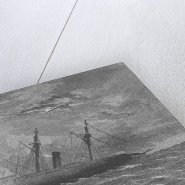 Print Showing the Loss of the USS Housatonic by Anonymous