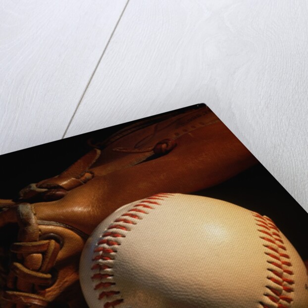 Baseball and a Pitcher's Mitt by Anonymous