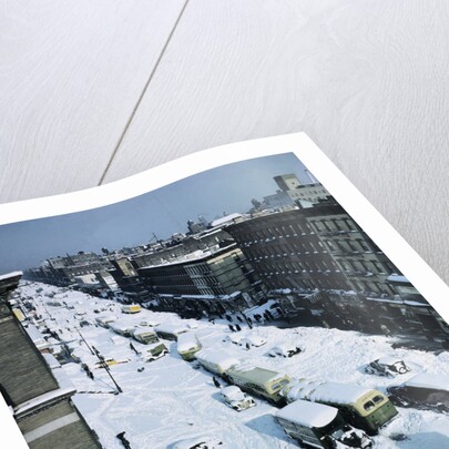 Snow Covered Street and Cars by Anonymous
