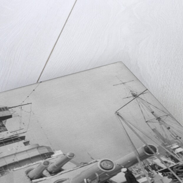 Sailors Painting a Battleship's Guns by Anonymous