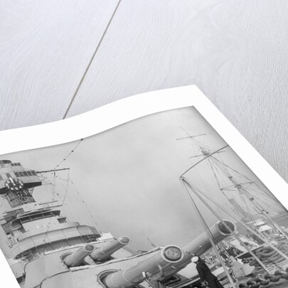 Sailors Painting a Battleship's Guns by Anonymous