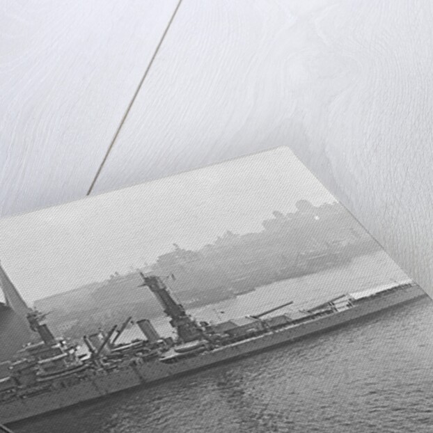 USS West Virgina Passing Under Brooklyn Bridge by Anonymous