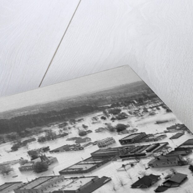 Flood Waters Covering Town by Anonymous