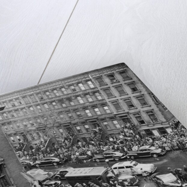 Crowds Watching Police Searching Collyer Mansion by Anonymous