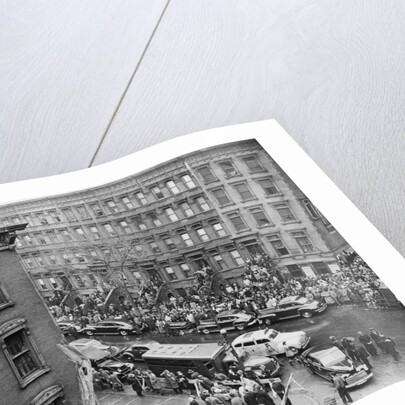 Crowds Watching Police Searching Collyer Mansion by Anonymous