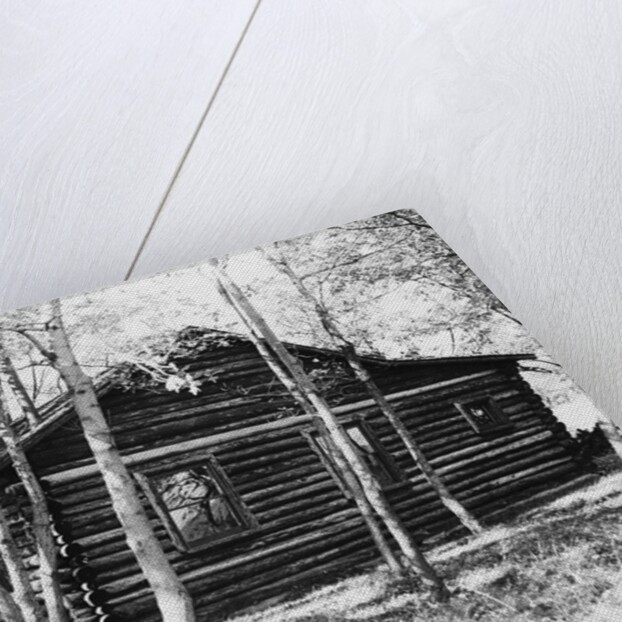 Exterior View of a Log Cabin by Anonymous