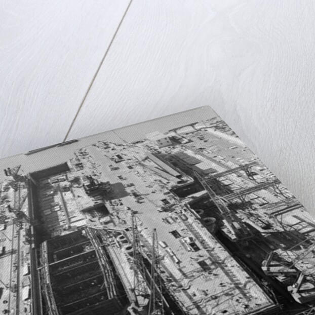 View of USS Forrestal Receiving Finishing Touches by Anonymous