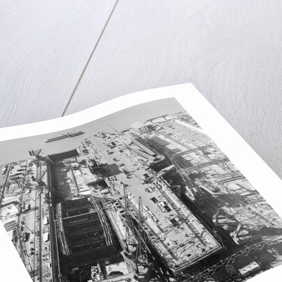 View of USS Forrestal Receiving Finishing Touches by Anonymous