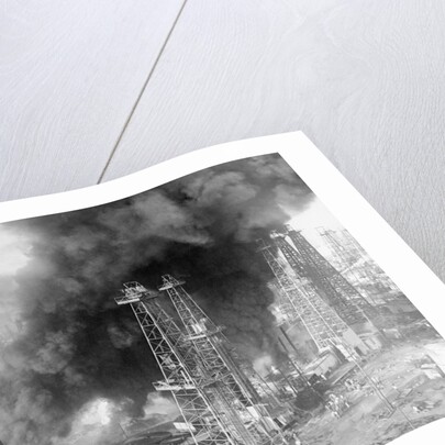 Oil Wells Spouting Streams of Fire by Anonymous