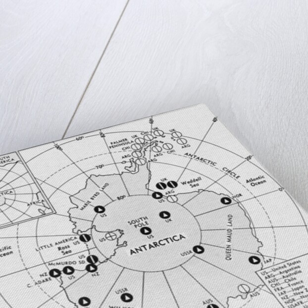 Map of Research Stations in Antarctica by Anonymous