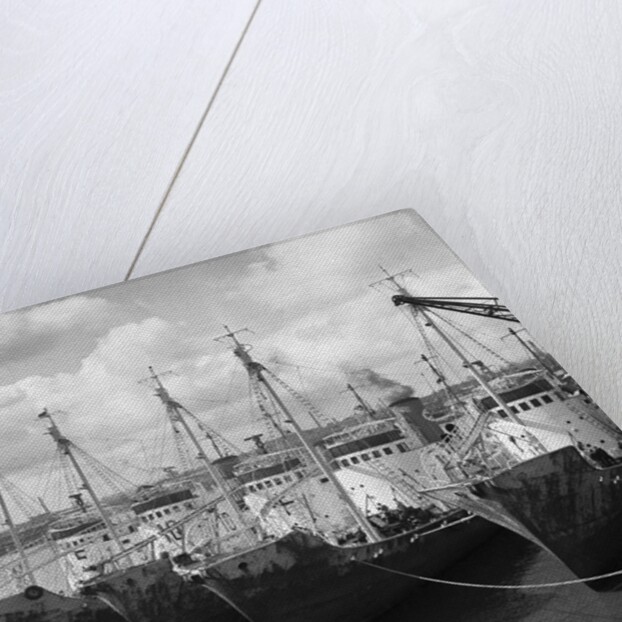 View of Ships Near Pier by Anonymous
