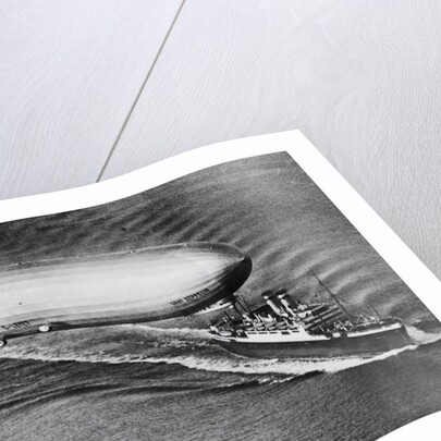 Graf Zeppelin Flying Above the S.S. New York by Anonymous