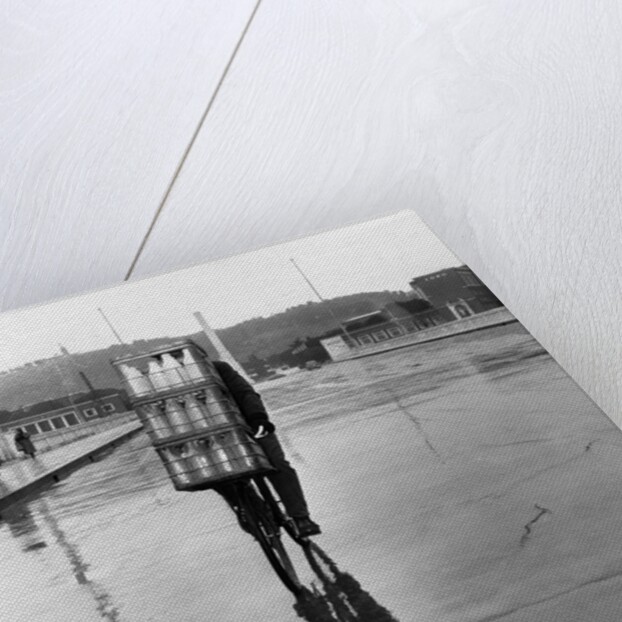 Milkman Riding on Slippery Road by Anonymous