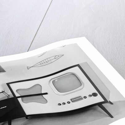 Early Model Radio Television in Home by Anonymous