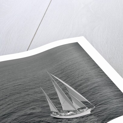 Aerial View of a Sailing Yacht by Anonymous