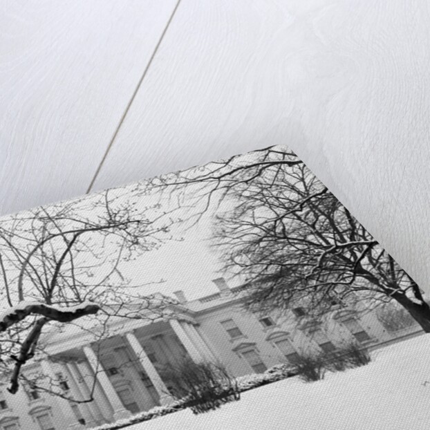 Snow Covering the White House Lawn by Anonymous