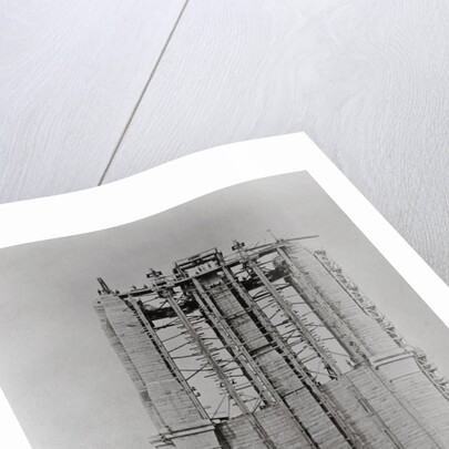 Construction of the Brooklyn Bridge by Anonymous