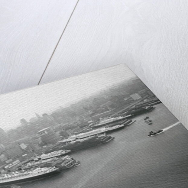 Ships Docking in New York Harbor by Anonymous