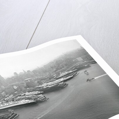 Ships Docking in New York Harbor by Anonymous