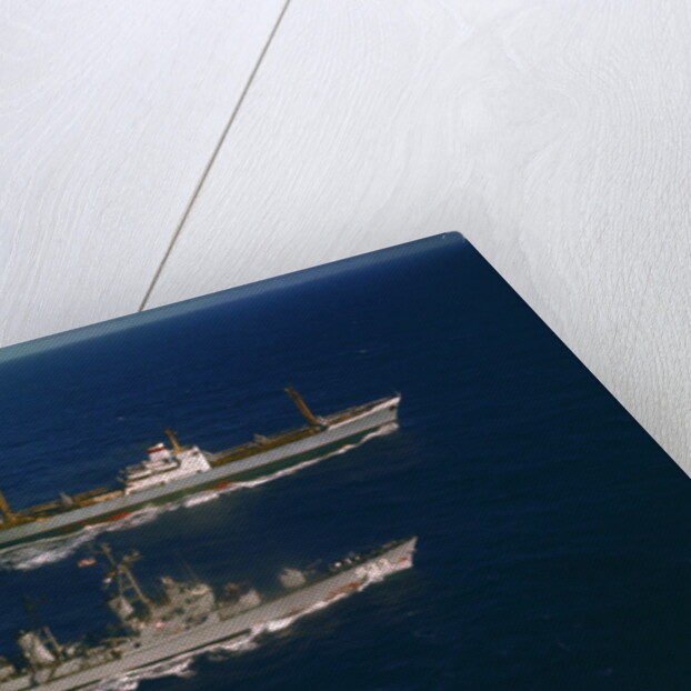 American and Russian Military Vessels Offshore of Puerto Rico by Anonymous