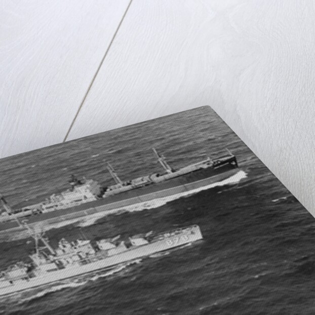 United States Destroyer Intercepting Soviet Freighter by Anonymous