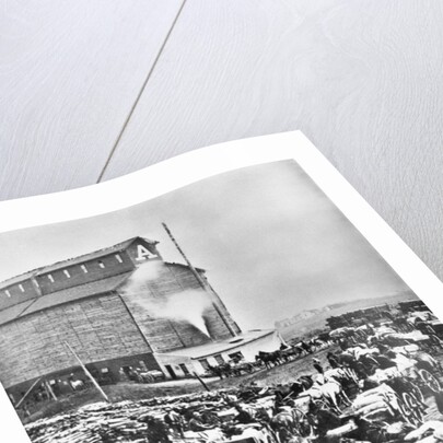 Farmers at Steam Operated Grain Elevator by Anonymous