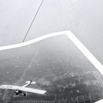 Charles Lindbergh Flying Over Landscape by Anonymous